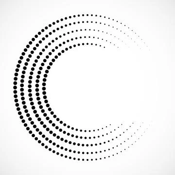 Abstract dotted circles. Dots in circular form. Halftone circle logo. Vecto.. 스톡 일러스트