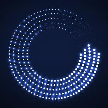 Abstract dotted circles. Dots in circular form. Halftone circle logo. Vector  스톡 일러스트