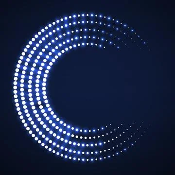 Abstract dotted circles. Dots in circular form. Halftone circle logo. Vecto.. 스톡 일러스트