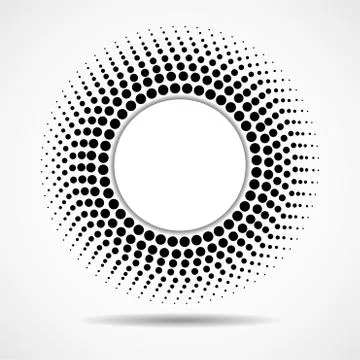 Abstract dotted circles, halftone dotted logo, vector Illustrazione stock