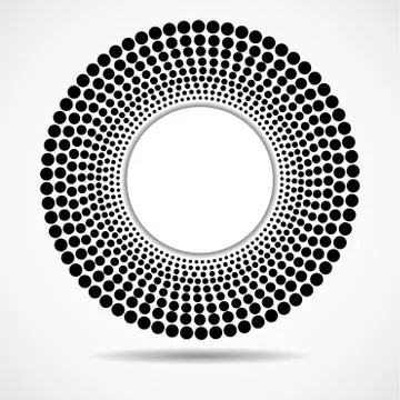 Abstract dotted circles, halftone dotted logo, vector Stock Illustration