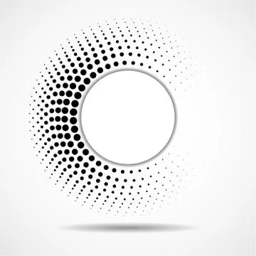 Abstract dotted circles, halftone dotted logo, vector Stock Illustration