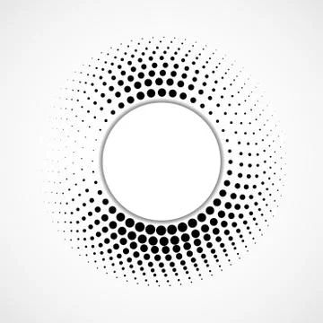 Abstract dotted circles, halftone dotted background, vector Stock Illustration