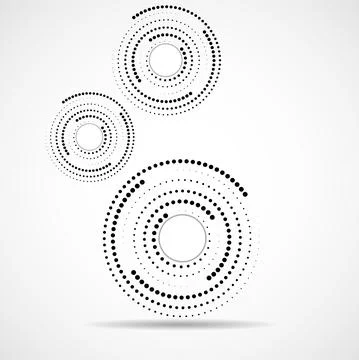 Abstract dotted circles, logo inside with shadow. Dots in circular form Illustrazione stock
