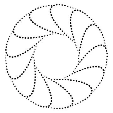 Abstract Dotted Circular Aperture Pattern with Radial Segments イラスト素材