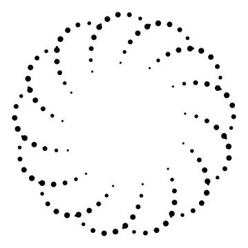 Abstract Dotted Circular Frame Border Isolated on White Background Stock Illustration