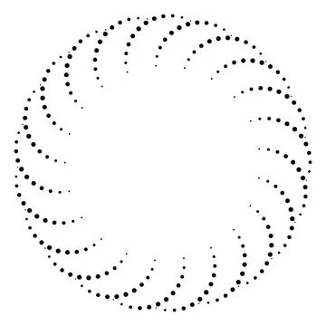 Abstract Dotted Circular Frame with Radial Halftone Dot Pattern Stock Illustration
