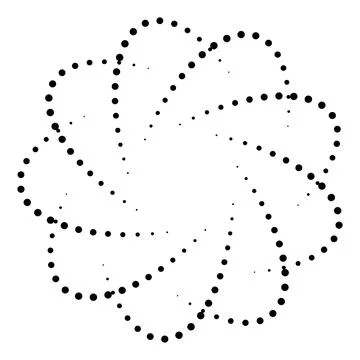 Abstract Dotted Circular Geometric Pattern on White Background Stock Illustration