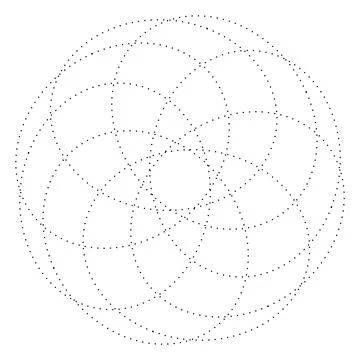 Abstract Dotted Circular Geometric Pattern Design Stock Illustration