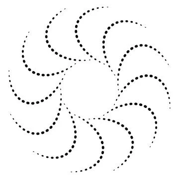 Abstract Dotted Circular Pattern on White Minimal Background Stock Illustration