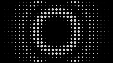 Abstract dotted circular point wave motion graphics. Black and white Stock Footage 237899322