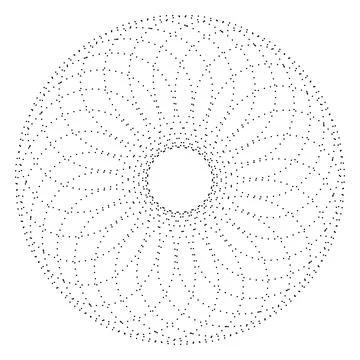 Abstract Dotted Circular Radial Pattern with Central Ring Stock Illustration