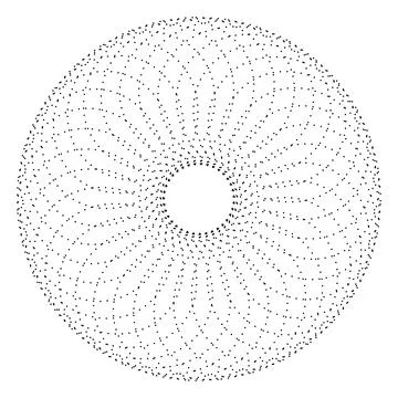 Abstract Dotted Circular Radial Pattern Design Stock Illustration