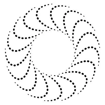 Abstract Dotted Circular Swirl Pattern with Central Copy Space Stock Illustration