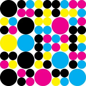 Abstract dotted CMYK background pattern Stock Illustration