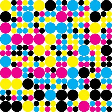 Abstract dotted CMYK background pattern Stock Illustration