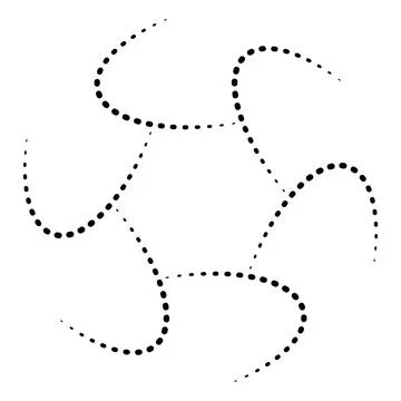 Abstract Dotted Curved Line Pattern on White Background Stock Illustration