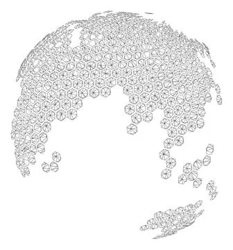 Abstract Dotted Earth Globe Polygonal Frame Vector Mesh Illustration Illustrazione stock