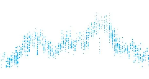 Abstract dotted financial graph chart sparkling background Stock Illustration