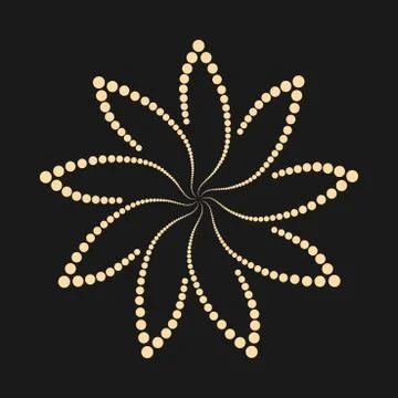 Abstract dotted flower shape. Design element. Illustrazione stock