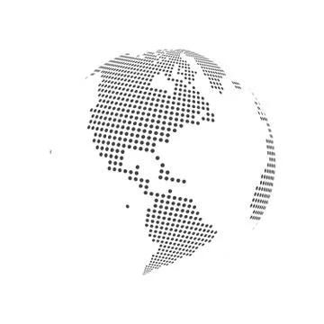 Abstract dotted globe earth. Vector illustration 스톡 일러스트