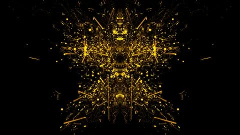 Abstract dotted glowing with wave lines on dark background. Stock Illustration