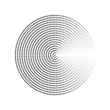 Abstract dotted halftone circle pattern. Vector illustration Stock Illustration