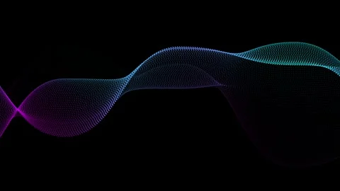 Abstract dotted line wave flowing across background animation Stock Footage 337082526