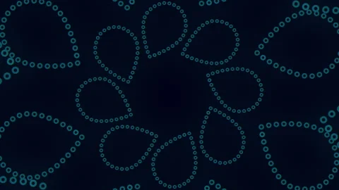 Abstract dotted molecule network background with glowing blue circles, seamless Stock Footage 330089691