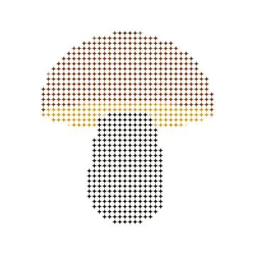 Abstract Dotted Mushroom Shape Representing Autumn Season Element. Иллюстрация