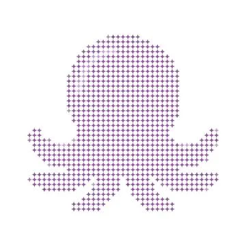 Abstract Dotted Octopus Shape Illustration Made Of Purple Gummy Dots. Stock Illustration