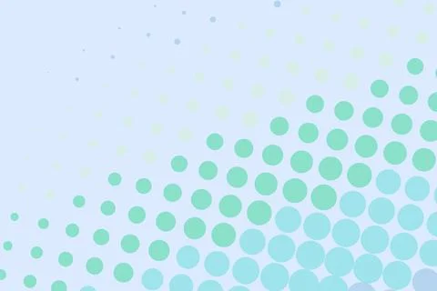 Abstract dotted pattern with blue and green circles on light background Stockfoto's