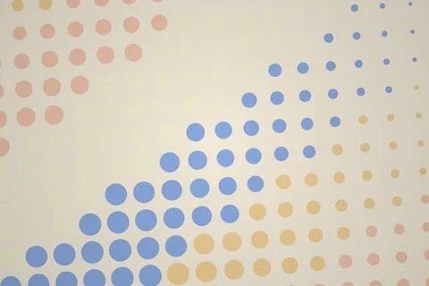 Abstract dotted pattern with blue and orange circles Stock Photos