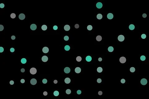 Abstract dotted pattern with colorful circles on black background Stock Illustration