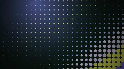 Abstract dotted pattern with colorful circles on dark background Illustration