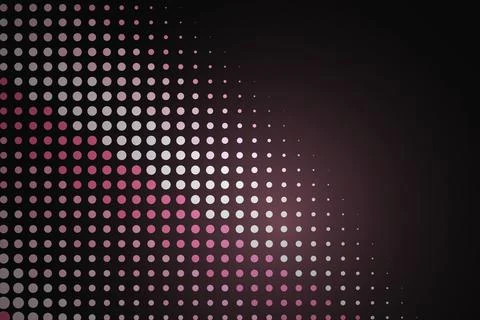 Abstract dotted pattern with pink and white on black background Stock Photos