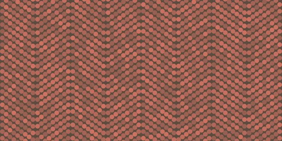 Abstract dotted pattern with small brown and red circles forming slanted wa.. Stock Illustration
