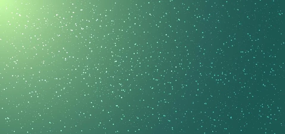Abstract dotted pattern splash with light on green gradient background and sp Illustrazione stock