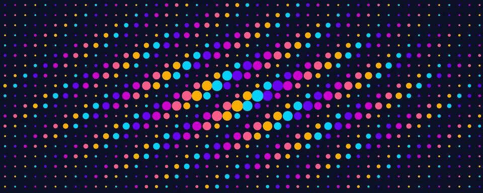 Abstract Dotted Pattern, Wavy Halftone Texture, Dynamic Color Wave Background Stockillustratie