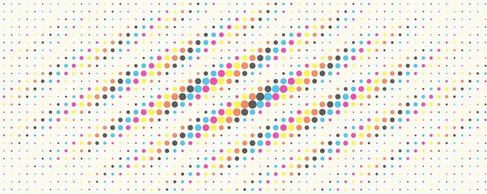 Abstract Dotted Pattern, Wavy Halftone Texture, Dynamic Color Wave Background Stockillustratie
