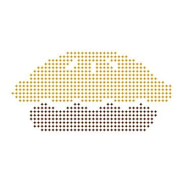 Abstract dotted pie shape representing autumn harvest season. Stock Illustration