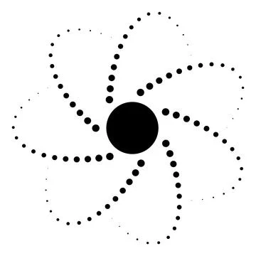 Abstract Dotted Pinwheel Spiral with Central Circle Stock Illustration