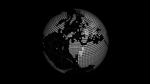 Abstract dotted planet Earth, Wireframe Earth connection structure HUD Stock Footage 243661246