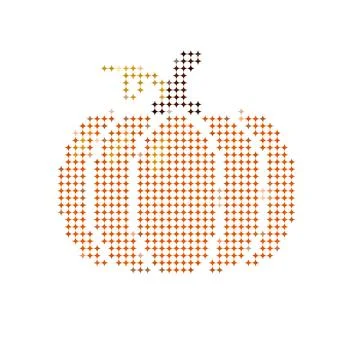 Abstract dotted pumpkin shape representing autumn season design element. Stock Illustration