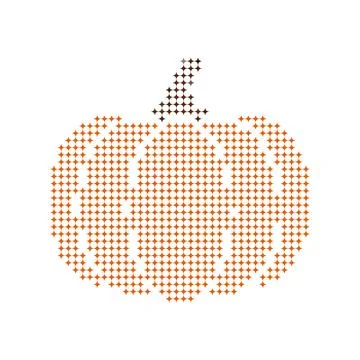 Abstract dotted pumpkin shape representing autumn season design element. Иллюстрация