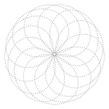 Abstract Dotted Radial Geometric Circular Pattern Stock Illustration