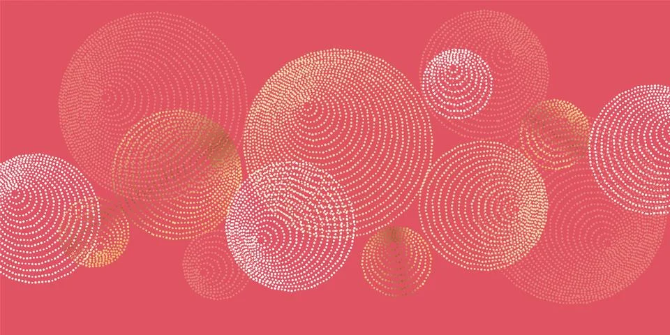 Abstract dotted round lines boho vibes pattern Illustrazione stock