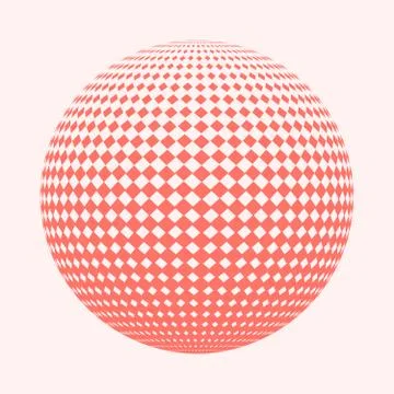 Abstract dotted round sphere. Vector illustration. Stock Illustration