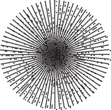 Abstract dotted shape. Optical illusion of distorted surface. Twisted stripes イラスト素材