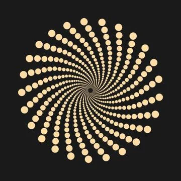 Abstract dotted shape - swirl geometric vector design element. 库存插图